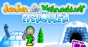 JanJan der Weihnachtself 2: Eishöhlen - Hilf JanJan in diesem Spiel die vom Weihnachtsmann verlorenen Pakete zu finden. Zur Spielanleitung des Spieles.